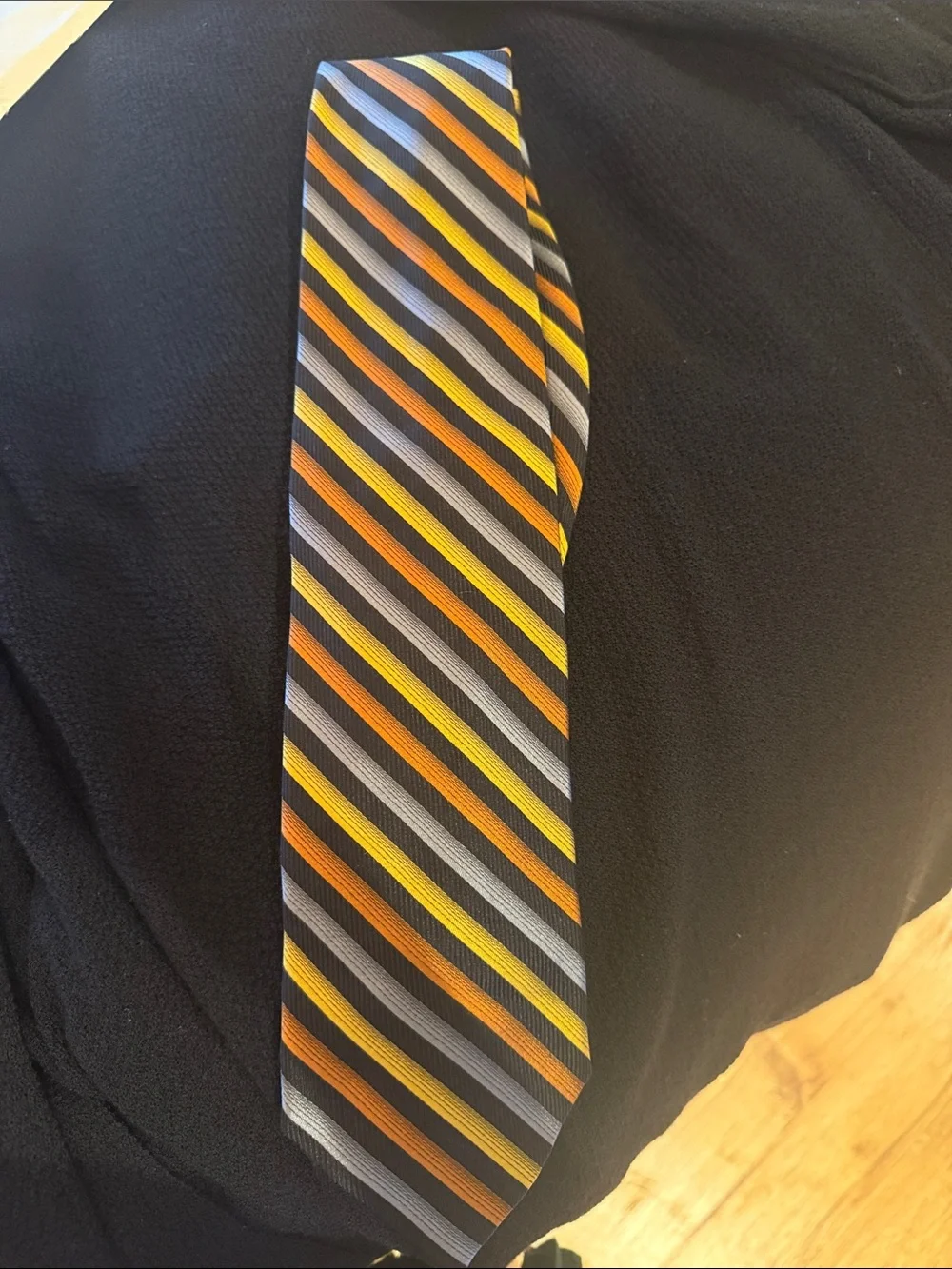 Striped Orange, Yellow & Gray Men's Tie